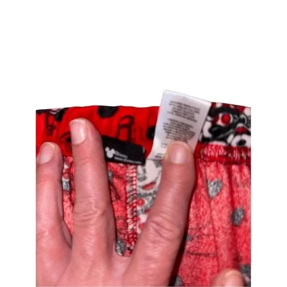 Disney Womens Mickey‎ Minnie Mouse Valentine's Loungewear Pajama Pants Red Sz M - Picture 5 of 7